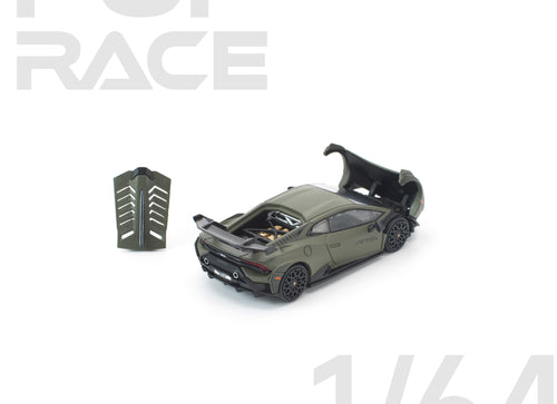 Load image into Gallery viewer, (Pre-order) POP RACE 1/64 lamborghini huracan sto verde turbine matt #pr640347
