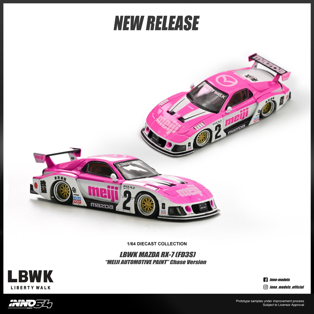(Pre-order) INNO64 - 1/64 MAZDA RX7 (FD3S) LB-SUPER SILHOUETTE "MEIJI"