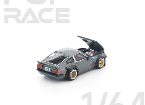 Load image into Gallery viewer, (Pre-order) POPRACE 1/64 PANDEM 280ZX GUN METAL Diecast Model Car

