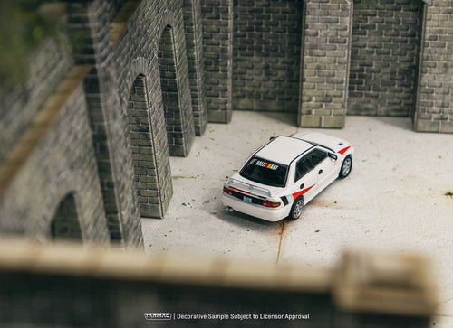Load image into Gallery viewer, Tarmac Works 1/64 Mitsubishi Lancer RS Evolution White Lamley Model
