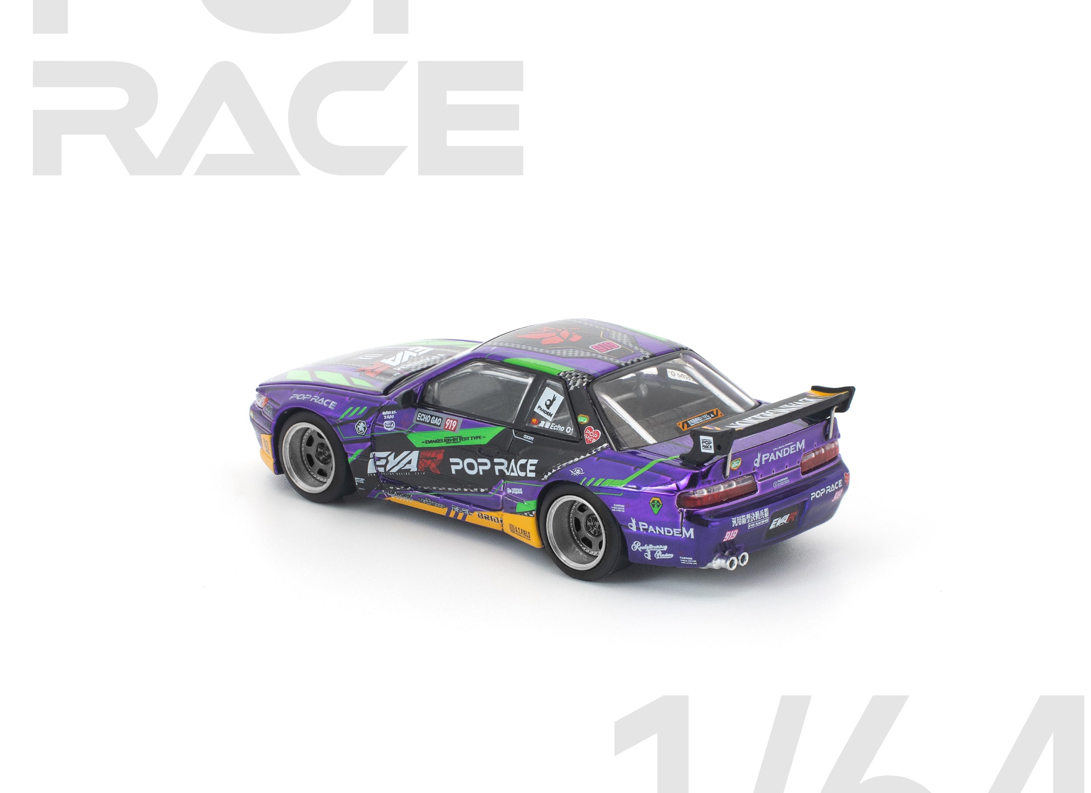 (Pre-order) POPRACE 1/64 PANDEM S13 EVA RT TEST TYPE-01 Diecast Model Car