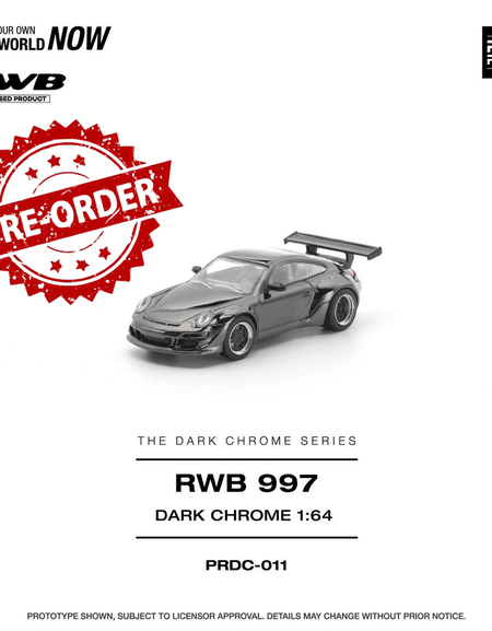 (Pre-order) POP RACE 1/64 RWB 997 DARK CHROME Diecast Model Car #PRDC-011