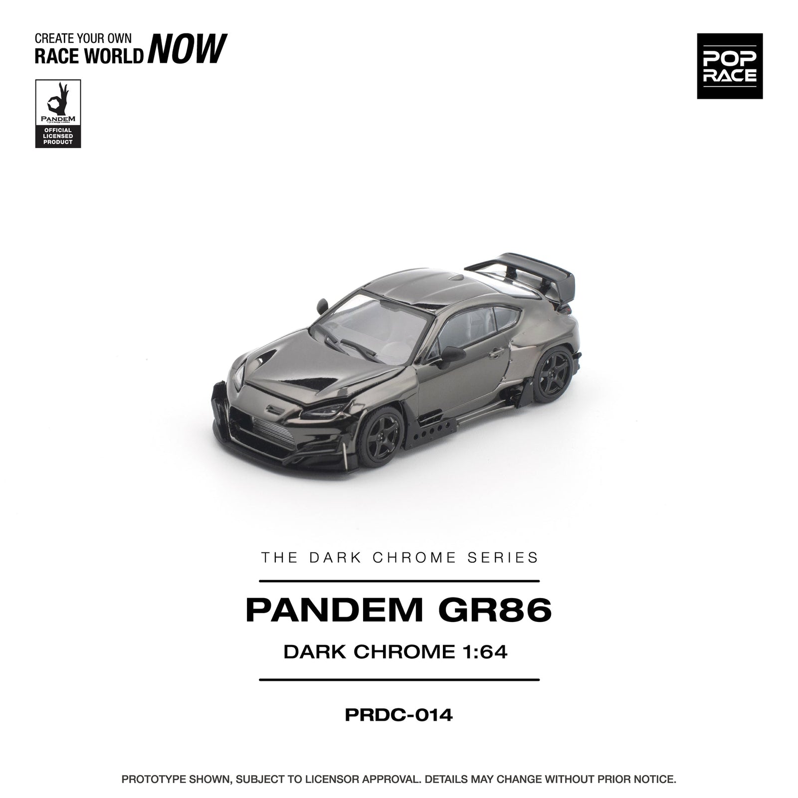 (Pre-order) POPRACE 1/64 - PANDEM GR 86 DARK CHROME Diecast Model Car