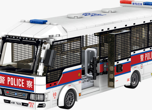Load image into Gallery viewer, Royal Toys City Story RT72 Hong Kong Police Tactical Unit Coaster 18 Seats Carrier Block 460pc

