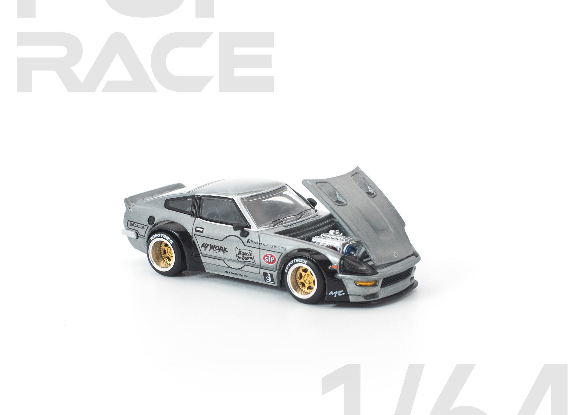 (Pre-order) POP RACE 1/64 PANDEM 280ZX RAW METAL Diecast Model Car