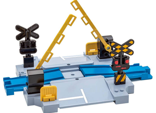 Load image into Gallery viewer, Takara Tomy Plarail Train Accessory - J-12 Railroad Crossing playing with Tomica
