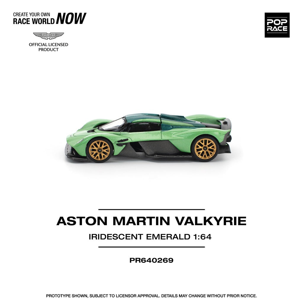 (Pre-order) POPRACE 1/64 ASTON MARTIN VALKYRIE IRIDESCENT EMERALD Model Car