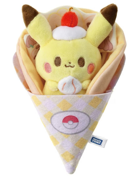Takara Tomy Pokemon Poke Piece Crepe Plush Swaddle Pikachu