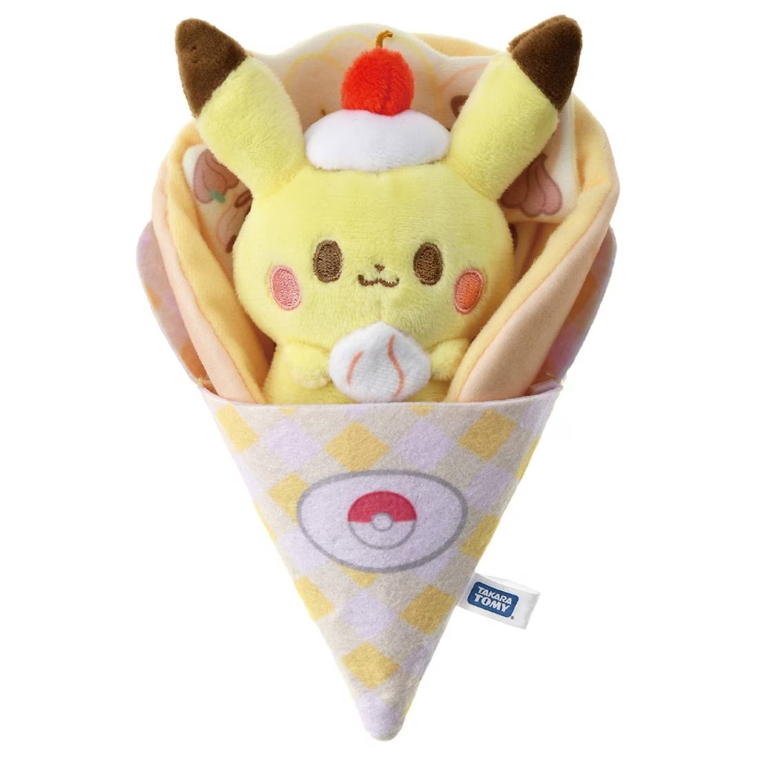 Takara Tomy Pokemon Poke Piece Crepe Plush Swaddle Pikachu
