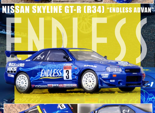 Load image into Gallery viewer, INNO64 1/64 NISSAN SKYLINE GT-R (R34) #3 ENDLESS ADVAN Super Taikyu

