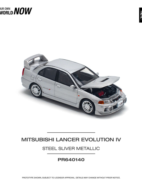Load image into Gallery viewer, POPRACE 1/64 MITSUBISHI LANCER EVOLUTION IV - STEEL SILVER Model
