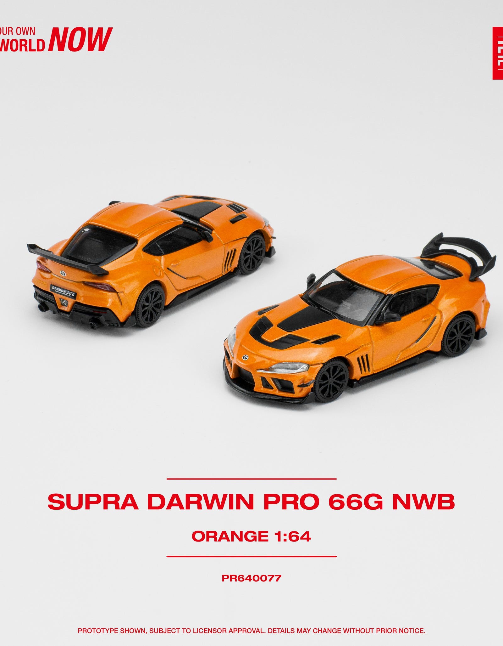 POPRACE 1/64 DARWIN PRO 66G NWB SUPRA ORANGE Diecast Model Car