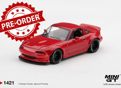 Load image into Gallery viewer, (Pre-order) Mini GT #1421 Mazda MX-5 (NA) Pandem Classic Red RHD Diecast Model

