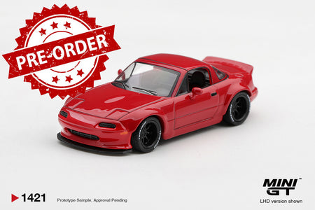 (Pre-order) Mini GT #1421 Mazda MX-5 (NA) Pandem Classic Red LHD Diecast Model