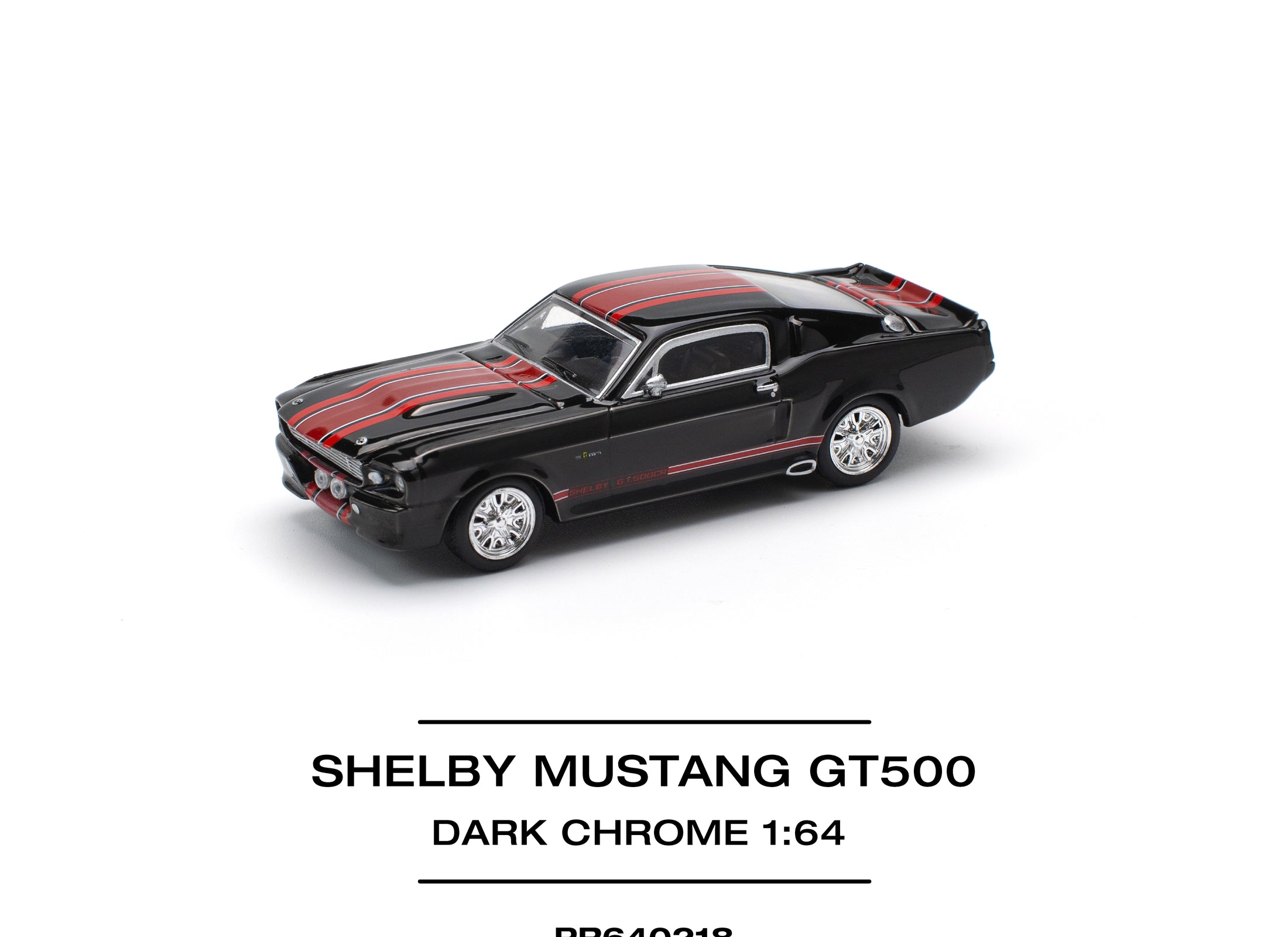 POPRACE 1/64 SHELBY MUSTANG GT500 DARK CHROME Diecast Model Car
