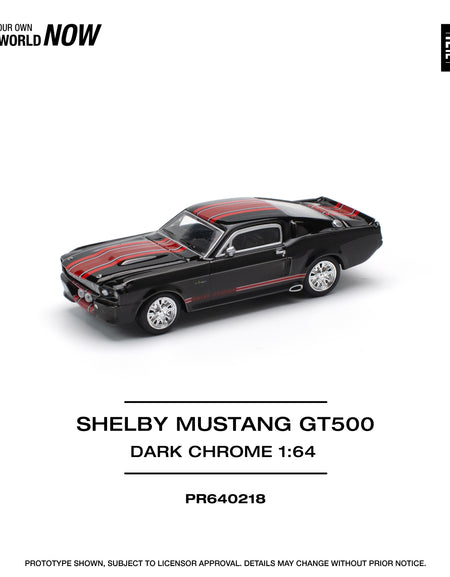 POPRACE 1/64 SHELBY MUSTANG GT500 DARK CHROME Diecast Model Car