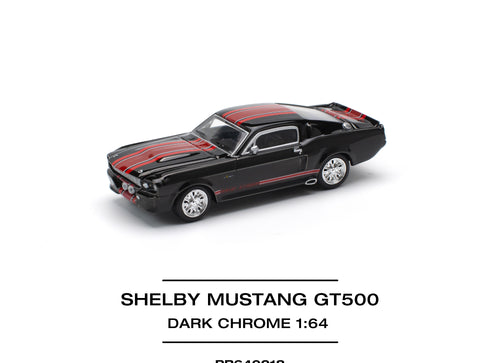 Load image into Gallery viewer, POPRACE 1/64 SHELBY MUSTANG GT500 DARK CHROME Diecast Model Car
