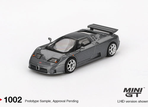 Load image into Gallery viewer, Mini GT #1002 Bugatti EB110 Super Sport Grigio Scuro Model Car
