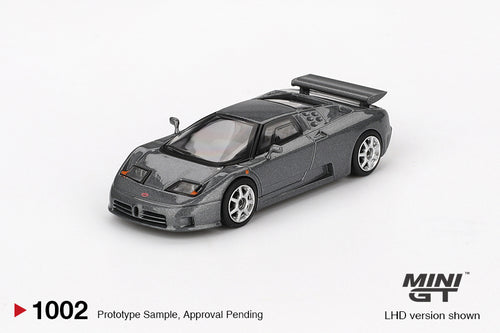Load image into Gallery viewer, Mini GT #1002 Bugatti EB110 Super Sport Grigio Scuro Model Car
