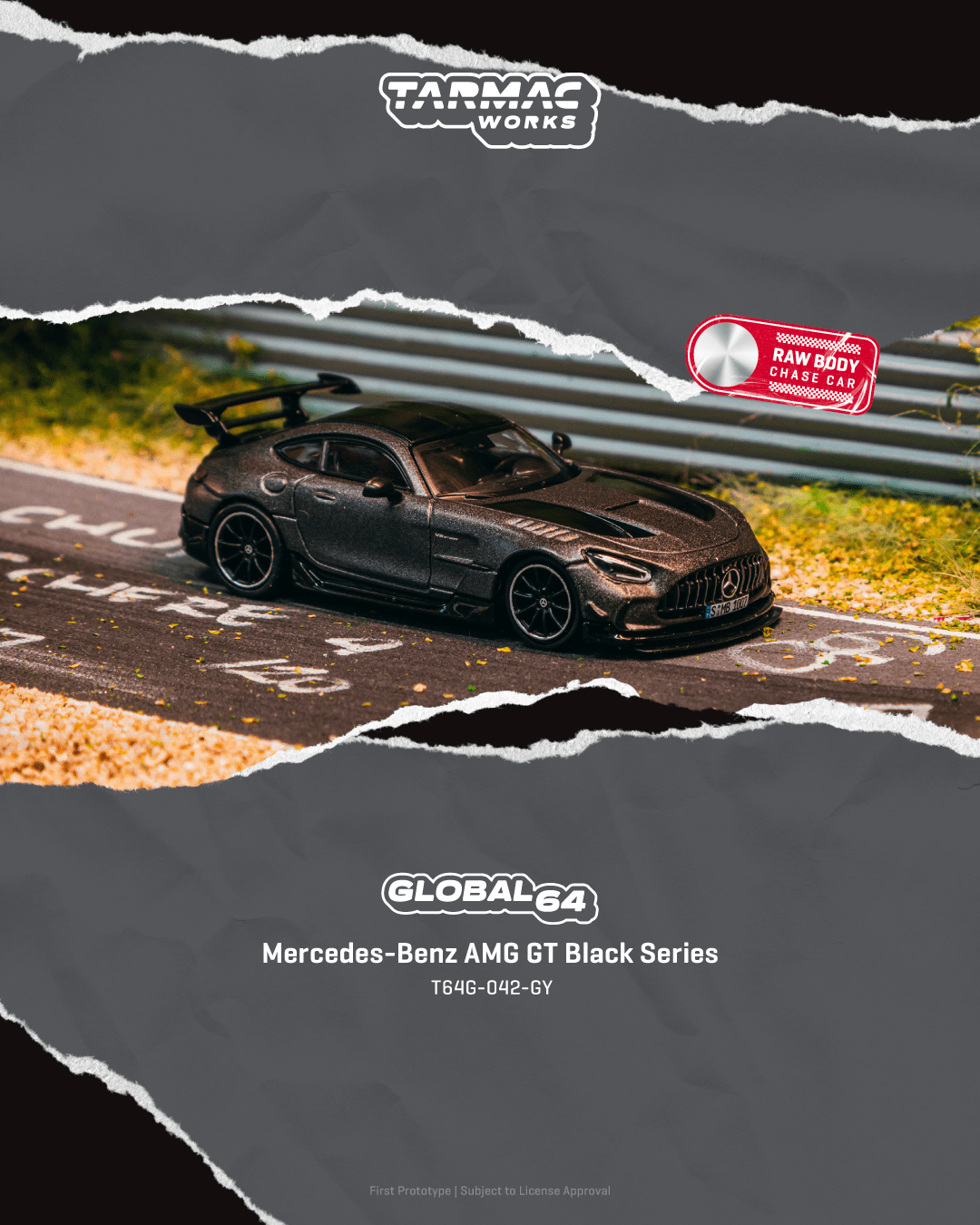 (Pre-order) Tarmac Works 1/64 Mercedes-Benz AMG GT Black Series Grey Model Car