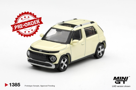 (Pre-order) Mini GT #1385 Hyundai Casper Butter Cream Yellow Pearl Diecast Model
