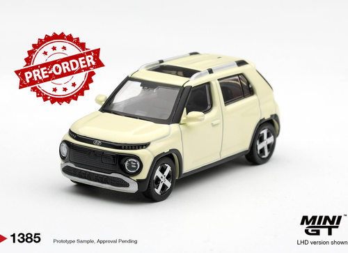 Load image into Gallery viewer, (Pre-order) Mini GT #1385 Hyundai Casper Butter Cream Yellow Pearl Diecast Model

