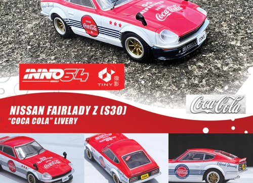 Load image into Gallery viewer, INNO64 x tiny 1/64 die-cast Nissan fairlady z (s30) "coca cola"
