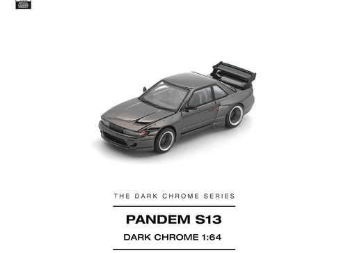 Load image into Gallery viewer, (Pre-order) POP RACE 1/64 PANDEM S13 DARK CHROME Diecast Model Car #PRDC-010
