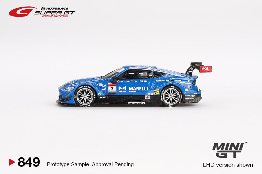 Mini GT #849 Nissan Z GT500 #1 MARELLI IMPUL Z TEAM IMPUL 2023 SUPER