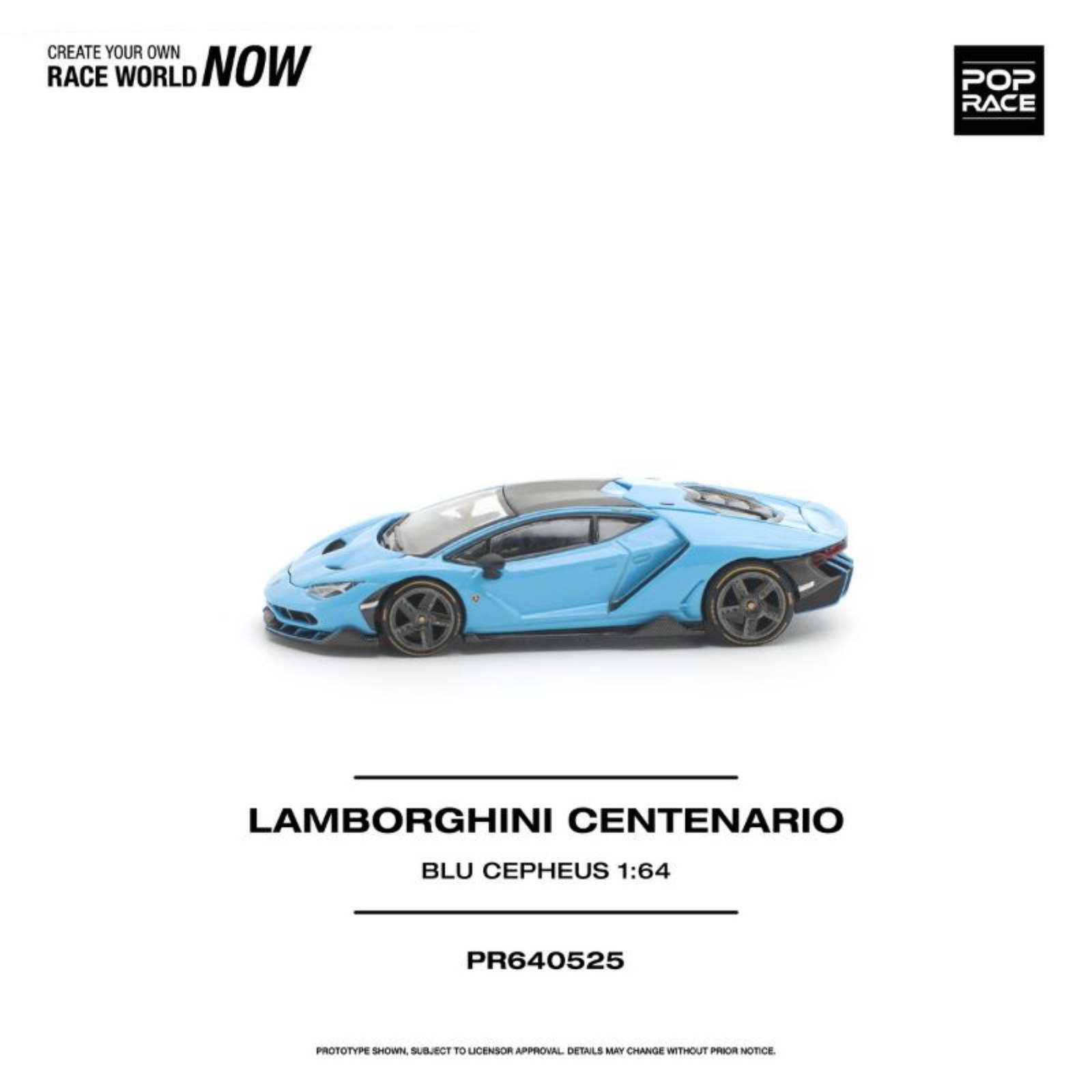 (Pre-order) POP RACE 1/64 LAMBORGHINI CENTENARIO BLU CEPHEUS Diecast Model Car