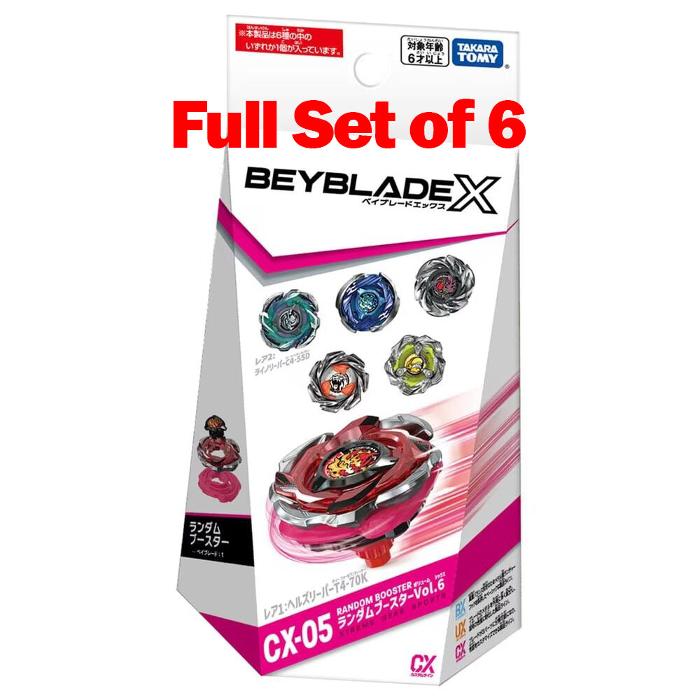 (Pre-order / Shipping Date: end of Jul 2026) Takara Tomy Beyblade X CX-05 Random Booster Vol.06 (Full Set of 6)