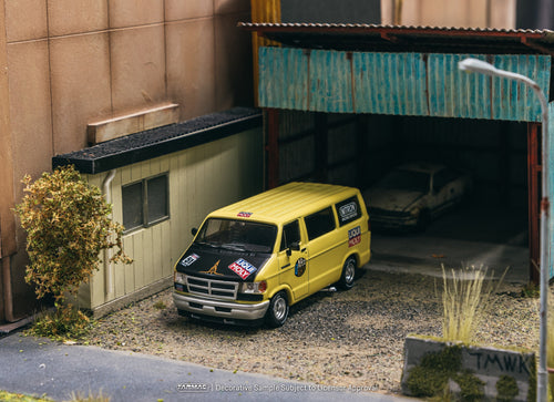 Load image into Gallery viewer, Tarmac Works 1/64 Dodge Van Yellow Diecast Model Car
