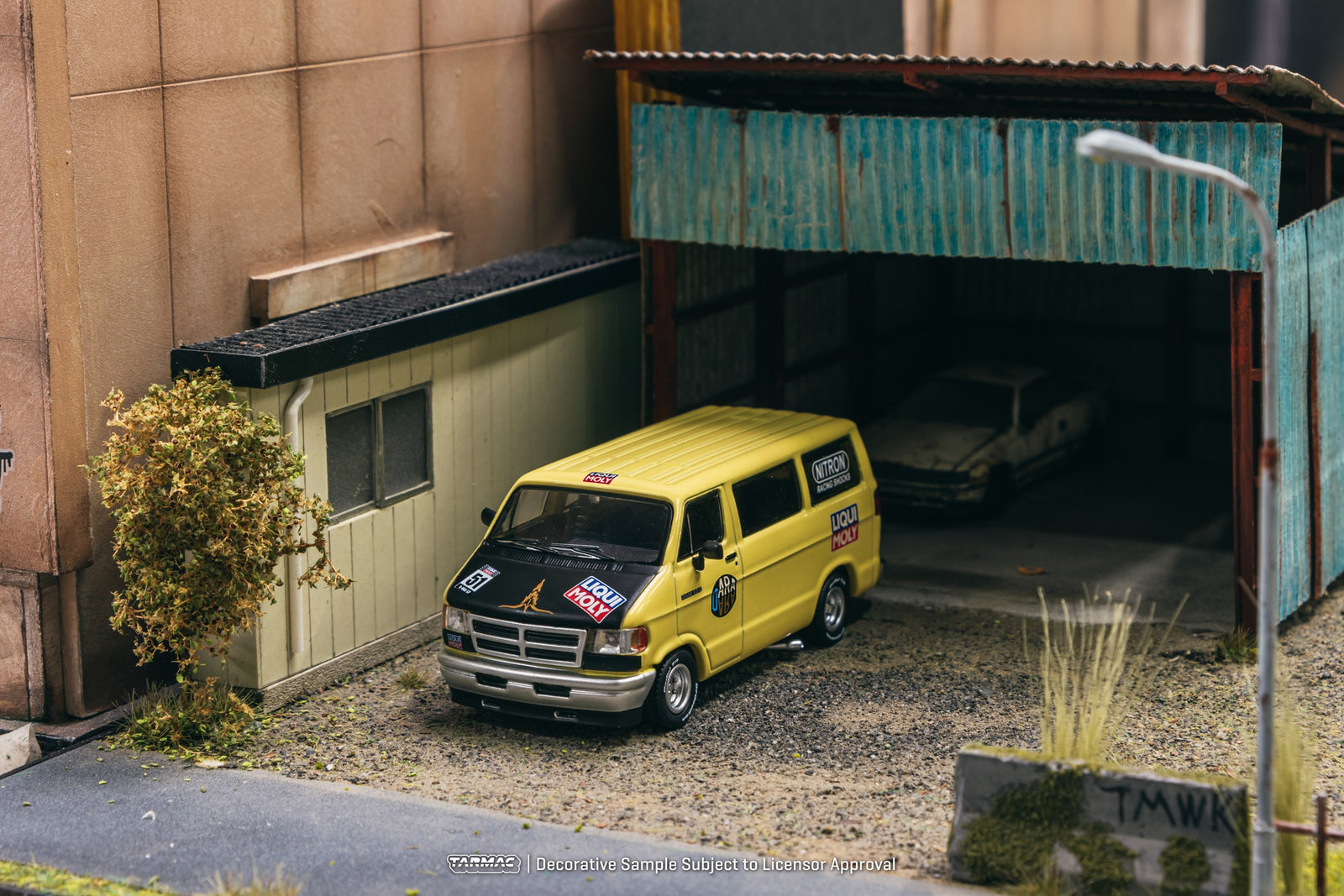 Tarmac Works 1/64 Dodge Van Yellow Diecast Model Car