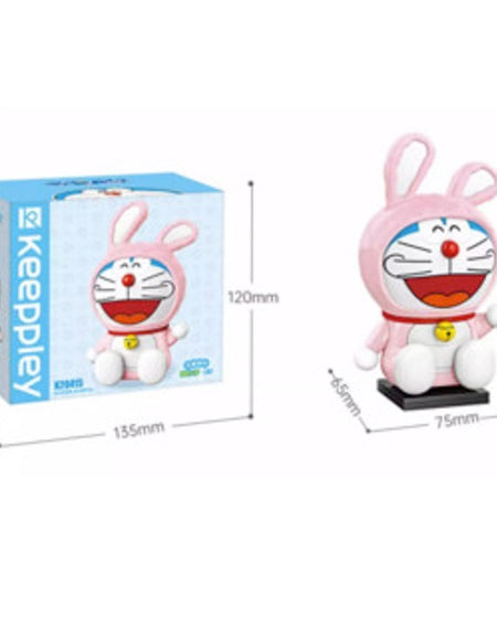 Qman Keeppley Building Blocks Toy #K20415 - Doraemon Pink Bunny
