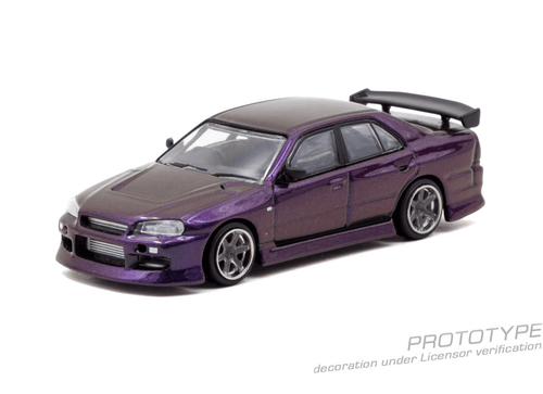 Load image into Gallery viewer, (Pre-order) Tarmac Works 1/64 URAS Skyline ER34 Midnight Purple
