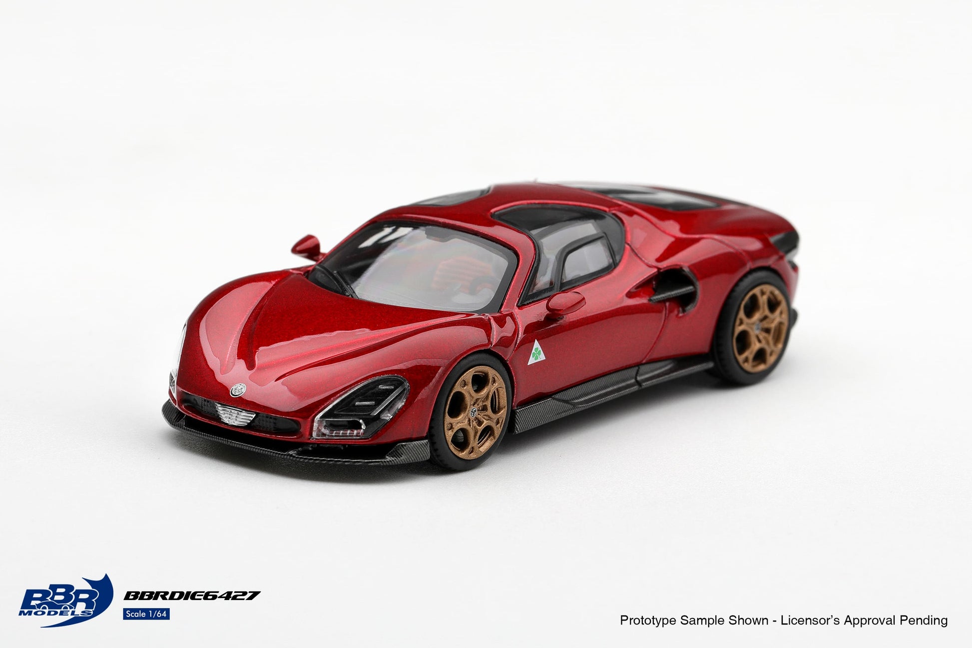 (Pre-order) BBR 1/64 Alfa Romeo 33 Stradale Rosso Villa d'Este Diecast Model Car