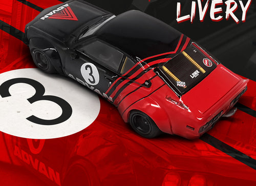 Load image into Gallery viewer, INNO64 MODELS 1/64 LBWK MAZDA RX3 SAVANNA "ADVAN LIVERY" Model Car
