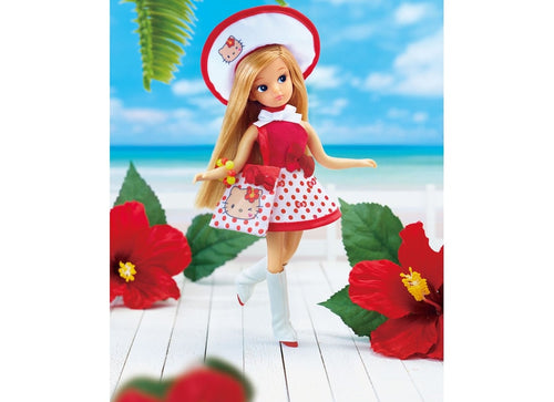 Load image into Gallery viewer, Takara Tomy Licca-chan Retro Licca Sun-tanned Kitty on Vacation Doll Set
