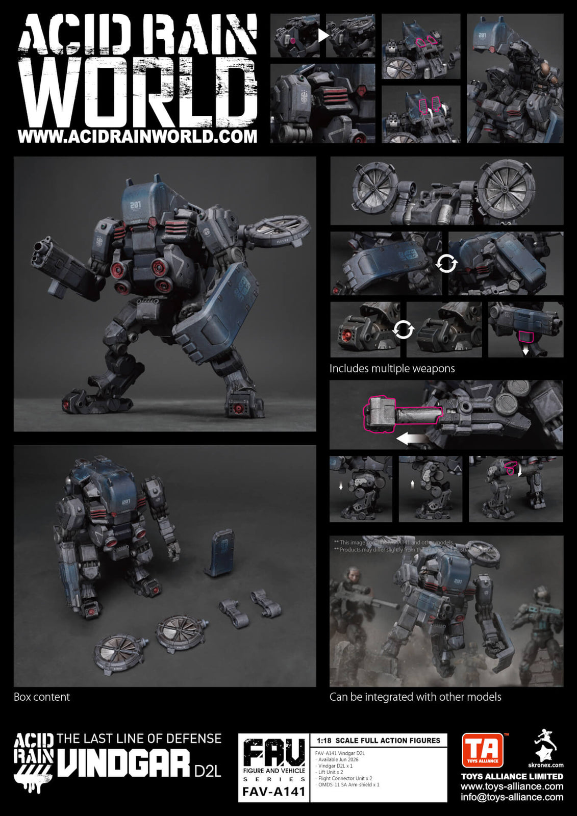 Toys Alliance 1/18 Acid Rain FAV-A141 Vindgar D2L Action Figure