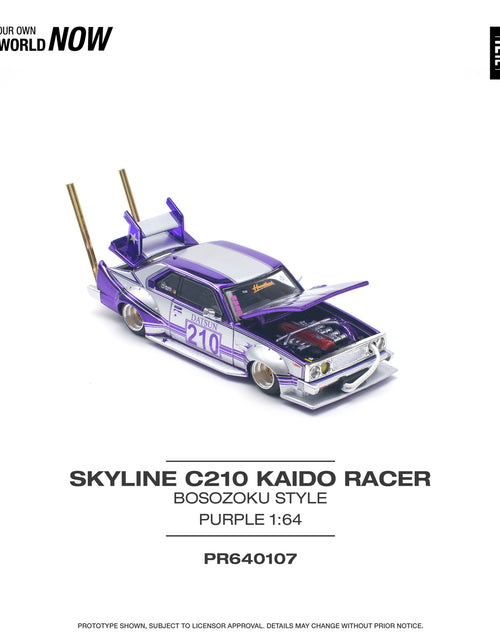 Load image into Gallery viewer, POPRACE 1/64 Skyline C210 Kaido Racer (Bosozoku Style) Purple
