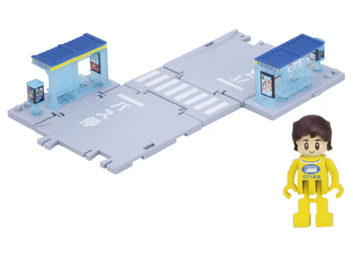 Load image into Gallery viewer, Takara Tomy Tomica Town World - Bus Stop With Passenger PlaySet
