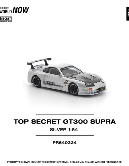 POPRACE 1/64 TOP SECRET GT300 SUPRA SILVER Diecast Model Car