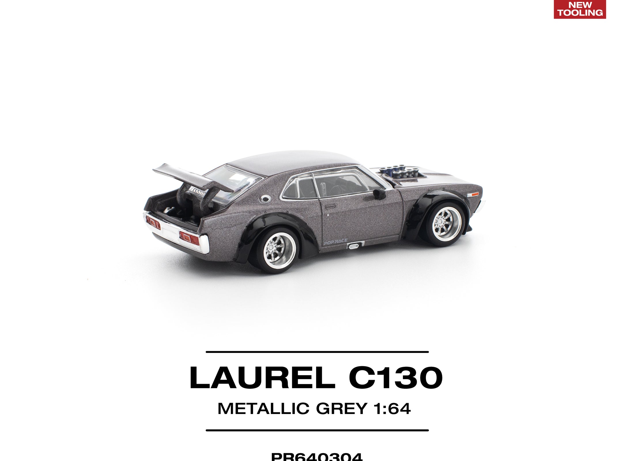 (Pre-order) POPRACE 1/64 LAUREL C130 METALLIC GREY (NEW TOOLING) Diecast Model