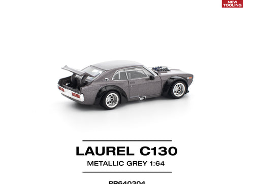 Load image into Gallery viewer, (Pre-order) POPRACE 1/64 LAUREL C130 METALLIC GREY (NEW TOOLING) Diecast Model
