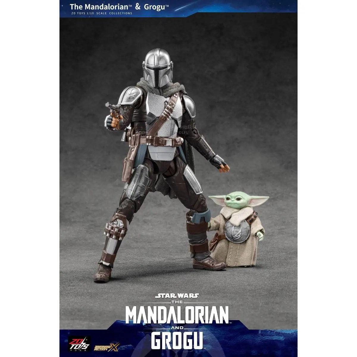 ZD Toys Star Wars Action Figures - The Mandalorian & Grugo Action Figure Set