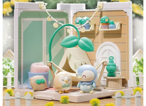 Load image into Gallery viewer, Takara Tomy Pokemon PokePiece House Velamping Terrace Rowlet &amp; Piplup Set
