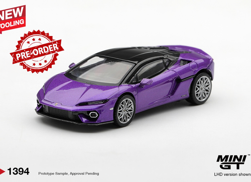 Load image into Gallery viewer, (Pre-order) Mini GT #1394 Lamborghini Temerario Viola Pasifae LHD Diecast Model
