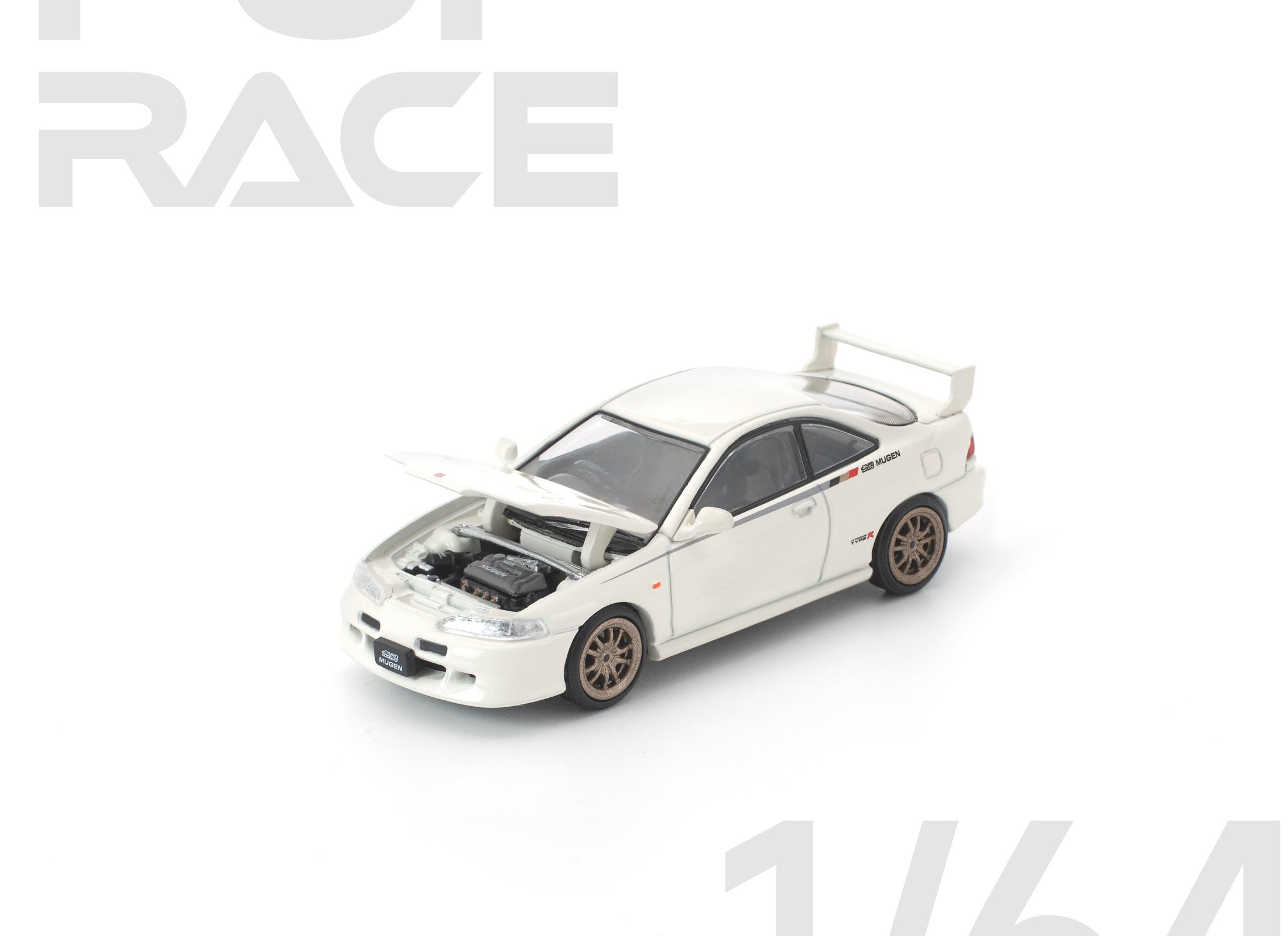 (Pre-order) POP RACE 1/64 MUGEN DC2 WHITE Diecast Model Car
