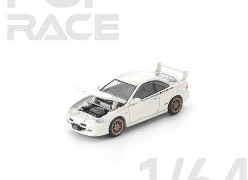 Load image into Gallery viewer, (Pre-order) POP RACE 1/64 MUGEN DC2 WHITE Diecast Model Car
