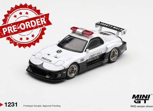 Load image into Gallery viewer, (Pre-order) Mini GT #1231 MAZDA RX-7 LB-Super Silhouette Police Diecast Model
